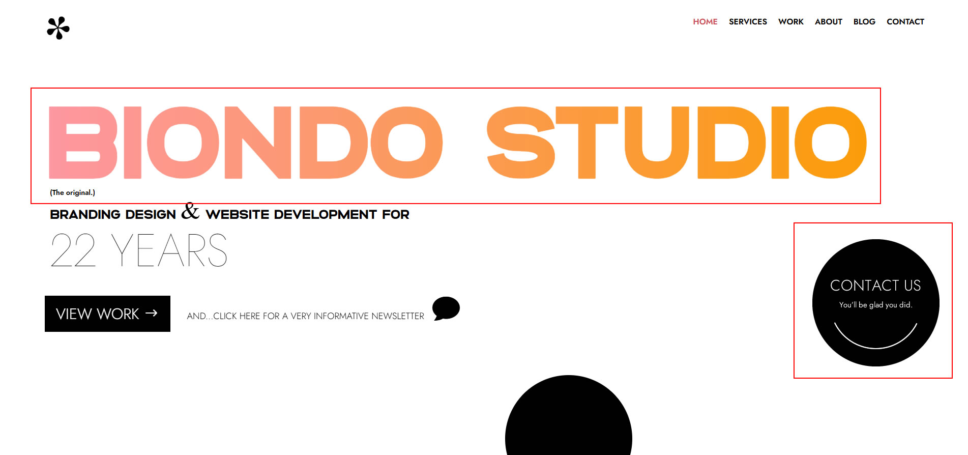 Current home page of the official Biondo Studio website.